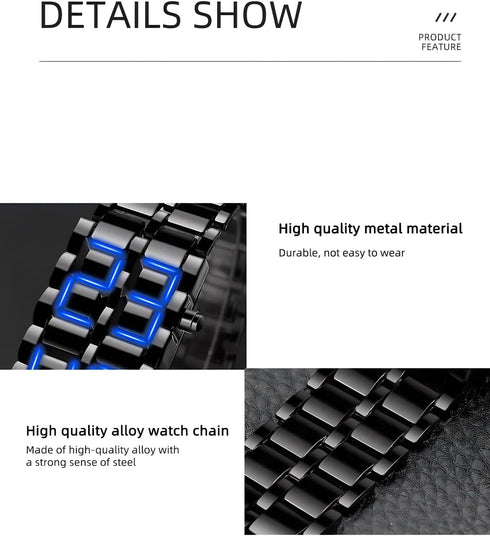 Fashion Full Metal Digital Lava Wrist Watch Men LED Display Watches Gifts for Male Boy Sport Creative Watch...