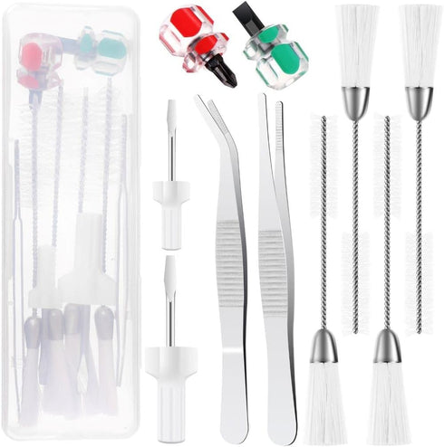 10Pcs Sewing Machine Cleaning Kit, Short Screwdriver, Flathead Cross Head Screwdrivers Sewing Machine Repair Small Screwdriver with Tweezers Doubl...