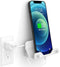 HomeMount Hands Free Wall Mount Phone Holder with Adhesive Strip for Bedroom Living Room Kitchen Compatible with All Phone or Mini ipad White......