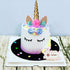Unicorn Cake Topper,Handmade Party Cake Decoration Supplies with Eyelashes and stack,Reuasble Gold Horn for Birthday Party,Baby Shower, Wedding...