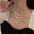 IMEGILO Pearl Necklaces for Women?6mm Faux Pearl Necklace?14K Gold Plated Heart Pearl Necklace,Fashion Accessories is Perfect for any Occasion It'...