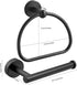 Leyden Matte Black Toilet Paper Holder and Hand Towel Holder, 2 Pieces Bathroom Hardware Accessories Set, SUS304 Stainless Steel Sturdy Wall Mount...