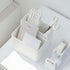 carrotez Multi Compartment Pen Holder for Desk, Small Desk Organizer, Pen Organizer for Desk, Pencil Organizer for Desk - White...