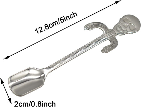 Maydahui 6PCS Skull Spoon 5 inch 18/10?304 ?Stainless Steel Hanging Teaspoons Coffee Tea Sugar Espresso Dessert Stirring Spoons Design for Hallowe...