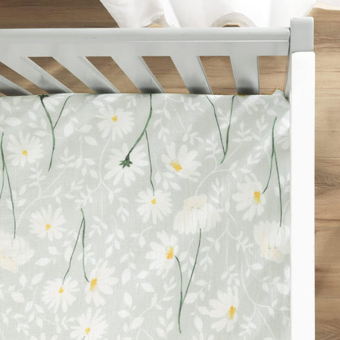 GRSSDER Soft Muslin Crib Sheet 1 Pack, 100% Cotton Crib Sheets for Boys and Girls, Fit Standard Crib Mattresses 52" x 28" Safe and Snug, Stylish D...