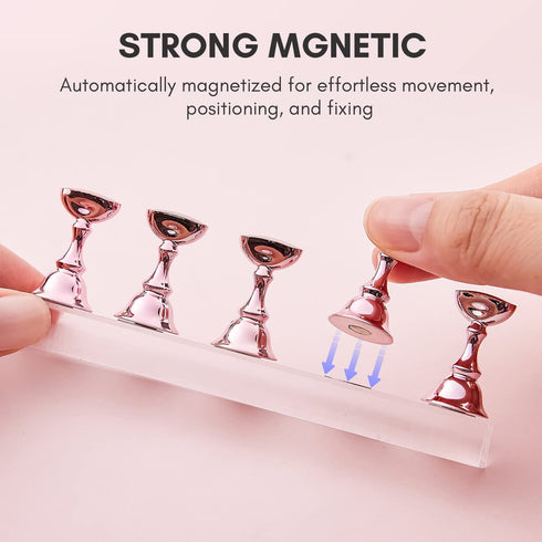 Makartt Nail Stand for Nails Art Display Practice Nail Holder for Painting Nails Stand for False Nail Press On Designs Magnetic Fake Nail Holder w...