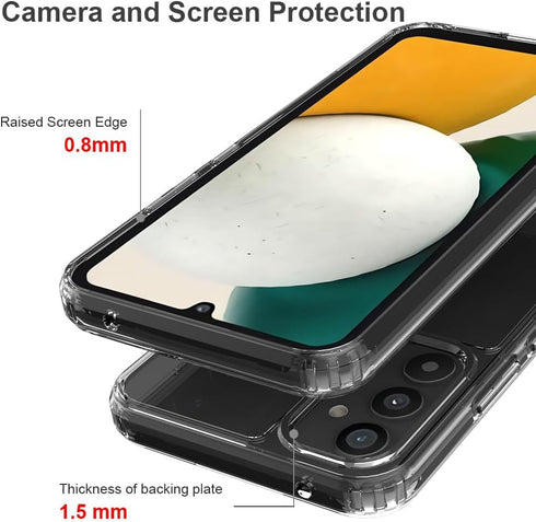 for Samsung Galaxy A34 5G Case Crystal Clear Slim Hard Case Hybrid Shockproof Bumper with Tempered Glass Screen Protector Full Body Anti-Yellow An...