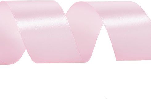 ATRBB 1 1/2 Inch Pink Satin Ribbon, 50 Yards Solid Fabric Ribbon for Gift Wrapping, Bouquets, Wedding and Home Decor, 25 Yards/roll x 2 Rolls...
