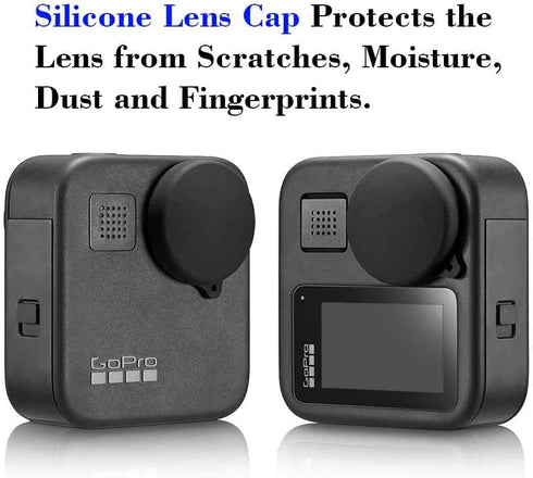 Rubber Lens Cover Cap for GoPro MAX Waterproof 360 Camera with Keeper, ULBTER Elastic Lens Cap Leash Keeper Prevent Lens Cap Lost Accessory for Go...