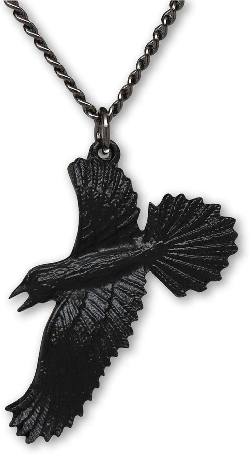 Black Raven Black Crow Gothic Pewter Pendant Necklace...