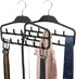 FairyHaus Belt Hanger Organizer 2 Pack, Non Slip Tie Rack Holder, Durable Hanging Closet Accessory Hooks for Belts, Ties, Jewelry, Scarves, Black...