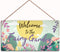 Welcome to The Fairy Garden Hanging Plaque Garden Shed Summerhouse Sign ?Garden Decor Sign?Wall Door Sign,12"X6"Sign(30151139)...