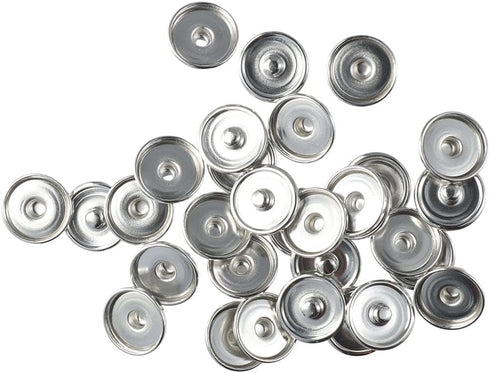 diyhub 100Pcs Hemmed Round Snap Button,18mm Base Trays Blank Press Button for DIY Jewelry Making...