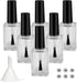 6PCS Empty Nail Polish Bottles with Funnel, Empty Fingernail Polish Bottles Glass Rectangle with Brush & Mixing Balls Black (15ML)...
