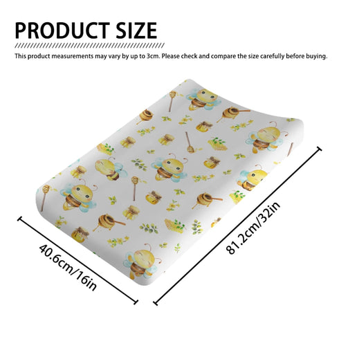 Cartoon Bees Boho Leaves Honey Changing Pad Covers for Baby Boy Girl 32''x16'' Bees Retro Floral Fitted Changing Pad Sheets Bees Comfort Soft Brea...