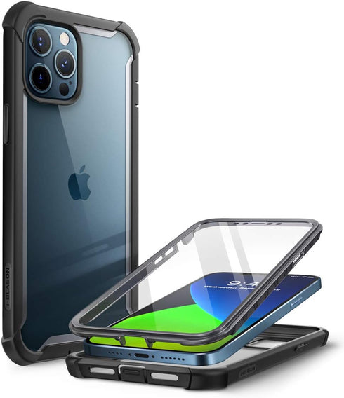 i-Blason Ares Case for iPhone 12 Pro Max 6.7 inch (2020 Release), Dual Layer Rugged Clear Bumper Case with Built-in Screen Protector (Black)...