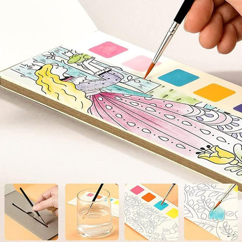 Watercolor Painting Books for Beginners, Wonderful Holiday Style Kids Student DIY Toy Art Supplies, Hours of Painting Fun for Children, Great to K...
