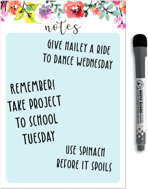 Dry Erase Whiteboard Vinyl Sticker Decal for Notes & Reminders by Glassboard Studio | Removable & Reusable | Magnetic Fine-Tip Marker Included (6 ...