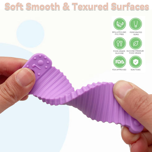 Baby Teething Toys?5 Pack Baby Teether Toys?BPA-free?Teether Chew Toy Set?Soft Textures?Musical Instrument Shape Silicone Toddler Teething Toys fo...