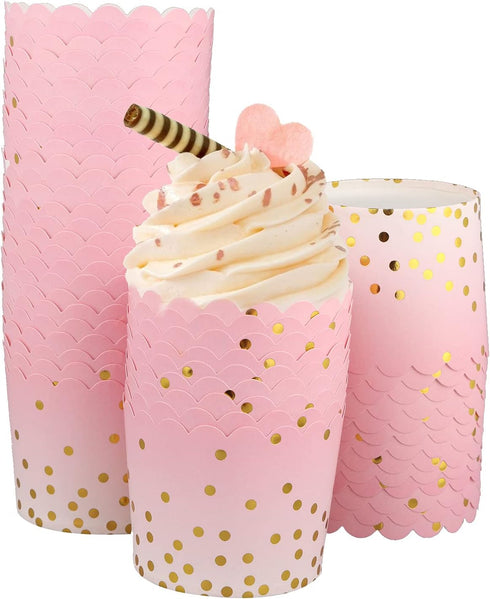 50 Pcs Colorful Greaseproof Paper Baking Cups Large 5 Oz Cupcake Paper Liners Disposable Muffin Cases Cupcake Holders Containers for Wedding Party...