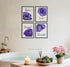 heshengzaixian Purple Flower Bathroom Wall Art Print,Mauve Rose Floral Relax Soak Unwind Breathe Quotes Bathroom Set,Modern Boho Minimalist Decor ...
