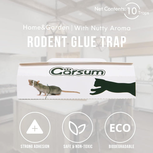 10 Pack Mouse Glue Trap, Peanut Butter Scent Sticky Traps, Heavy Duty Pest Board Insect Spider Mice, Extra Strength Trampas para Ratones Indoor fo...