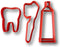Tooth, Toothbrush, and Toothpaste Cookie Cutter (Set)...