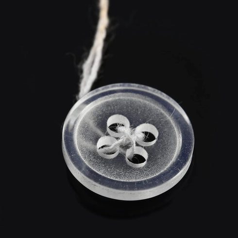dophee 100pcs Plastic White Buttons for Crafts, 4 Holes Round Clear Sewing Buttons for Clothing Shirt Jeans Clothes DIY and Holiday Decoration - 1...