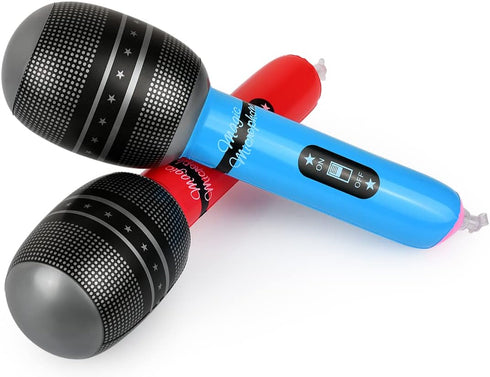 DS. DISTINCTIVE STYLE Inflatable Microphones 6 Pieces 10-Inch Blow up Microphones 80s 90s Party Favors Performace Photo Props Random Colors...