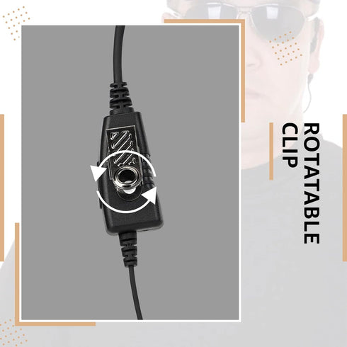 Retevis Swivel Two Way Radio Headset with Mic 2 Pin,Coil Tube,Compatible with Motorola CP100D CP185 CP200 CP200D GP300 GP2000 BRP40 HYT TC610 Walk...