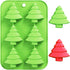 Christmas Silicone Molds Red Green Xmas Tree Candy Chocolate Mould Christmas Non-Stick Fondant Baking Mold for Handmade Soap Pudding Jelly Ice Cub...