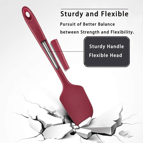 Silicone Spatula Set of 4, Spatulas Silicone Heat Resistant, Rubber Spatula, Silicone Kitchen Utensils Set for Cooking, Non-Stick BPA Free Cooking...
