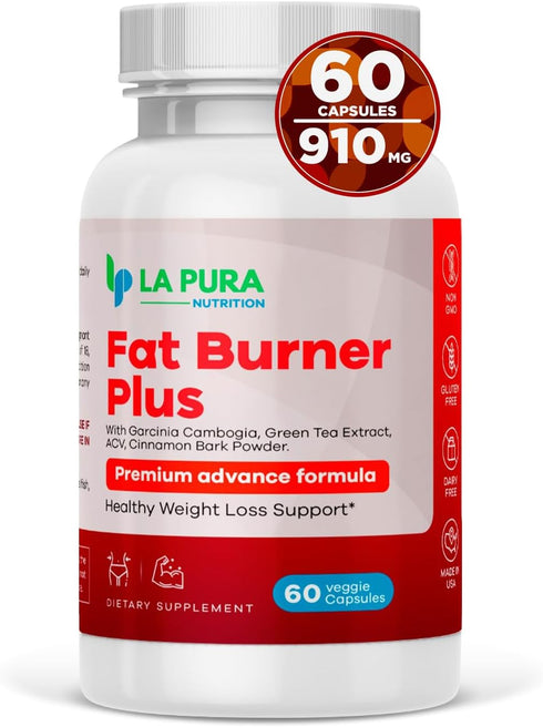 LaPura Fat Burner Plus, 60 Capsules - Weight Loss Support, Appetite Suppressant, Energy Booster, Premium Formula - Green Tea & Green Coffee Bean E...