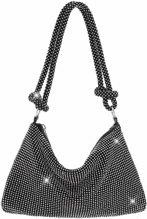 Yokawe Rhinestone Purses for Women Evening Bag Sparkly Hobo Bag Silver Handbag Vacation Party Club Wedding Clutch...