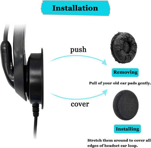 Ear Cushions for Plantronics Headset, Ear Pad Replacement Headphones Earpads Designed for Plantronics Blackwire C320 3210 3220 3320 HW251N HW261N ...