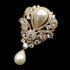 Victorian Vintage Silver Tone Ribbon Floral Scroll Pearl Drop Wedding Brooch Pin Bridal Jewelry...