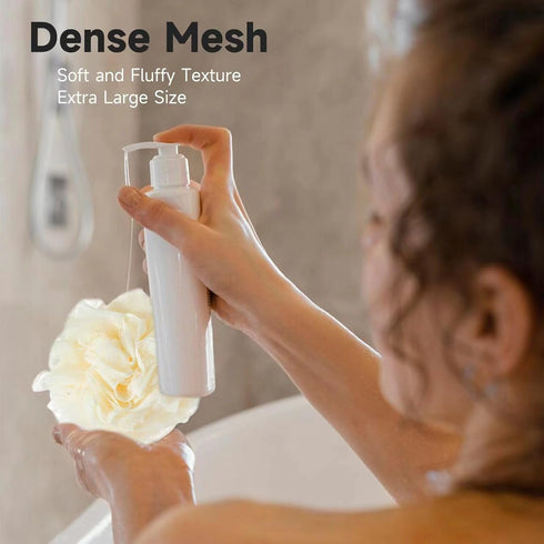 Luffa Loofah Sponge Shower Loofahs 50g Shower Bath Sponges Exfoliating Mesh Pouf Mesh Balls 4 Colors for Body Wash Back Scrubber Bathroom Men Wome...