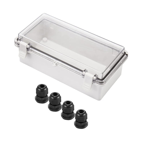 200x100x70mm Outdoor Junction Box with Plastic Latch, Universal IP67 Waterproof Project Electrical Box DIY Electrical Enclosure, Plastic Transpare...