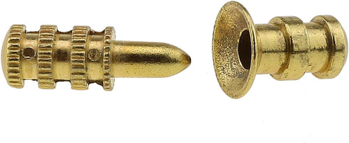 10PCS 8MM/0.31Inch Worktop Blade Locator Worktop Bolt Sleeve Connector Furniture Connector Hidden Concealed Brass Sleeve Suitable for Docking Wood...