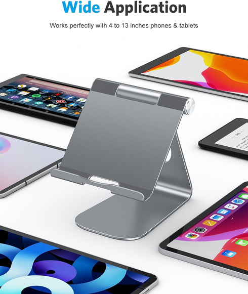 OMOTON Tablet Stand Holder Angle Adjustable, T1 Desktop Aluminum Tablet Dock Cradle Compatible with iPad Air/Mini, iPad 10.2, iPad Pro 11/12.9, Sa...