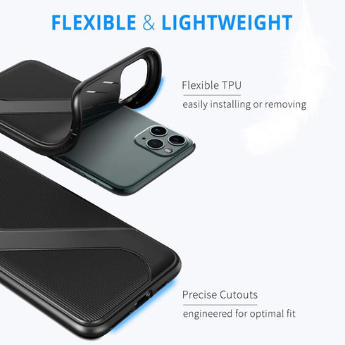 Compatible with iPhone 11 Pro Case, Protective Non-Slip TPU Case with Grips, Anti Scratch Shockproof Drop Resistant Full Body Soft Cover for iPhon...