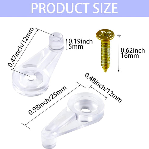 OIIKI 100Pack Glass Retainer Clips Kit, Transparent Glass Cabinet Clips with Screws, Door Panel Clips Repairing Replacements Window Dressing Hardw...