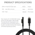 10ft Surface Connect to USB-C Charging Cable Compatible for Microsoft Surface Pro7 Go2 Pro6 5/4/3 Surface Laptop1/2/3 & Surface Book, Black Male, ...