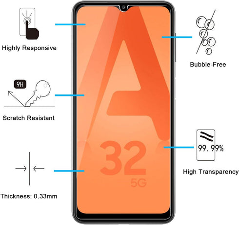 NEW'C [3 Pack Designed for Samsung Galaxy A32 5G Screen Protector Tempered Glass, Case Friendly Anti Scratch Bubble Free Ultra Resistant......