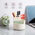 Desk Pencil Pen Holder, 3 Slots 360-Degree Spinning Pencil Pen Desk Organizers, Desktop Storage Pen Organizers Stationery Supplies, Cute Pencil Cu...