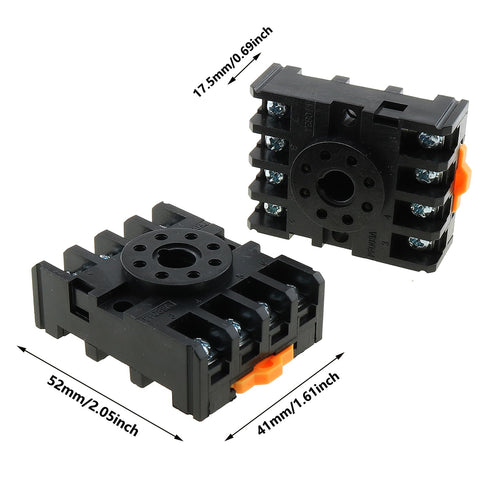 2PCS 11 Pin Electromagnetic Relay Base Black Plastic PF113A Socket Base Compatible with JQX-10F/2Z and JTX-2C and JMK2P-I Relays...