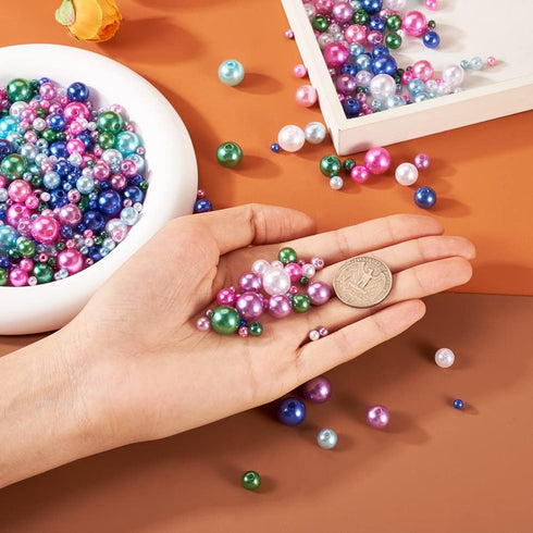 Cheriswelry 3000Pcs 4/6/8/10/12mm Imitation Pearl Acrylic Beads Dyed Round Loose Spacer Bead Kit for Necklace Bracelet Earring Jewelry Making Craf...