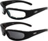 Global Vision Chicago Padded Motorcycle Riding Sunglasses 2 Pack Black Frames Clear & Smoke Lenses...