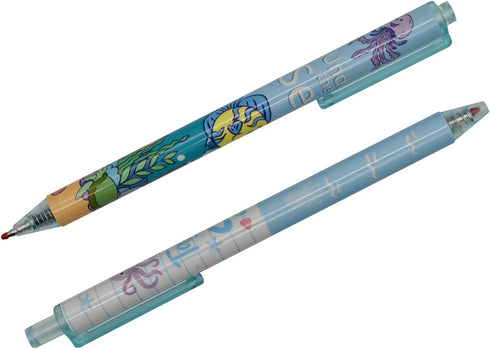Maydahui 42 PCS Blue Sea Animal Gel Pens Cute Kawaii Pen Retractable Printing Pens Fish Octopus Dolphin Shark Turtle Crab Style Black Ink for Scho...