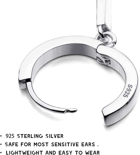SIMPLGIRL 925 Sterling Silver Cross Earrings- Dainty Light Weight Huggie Hoop Cross Earrings for Women Men...